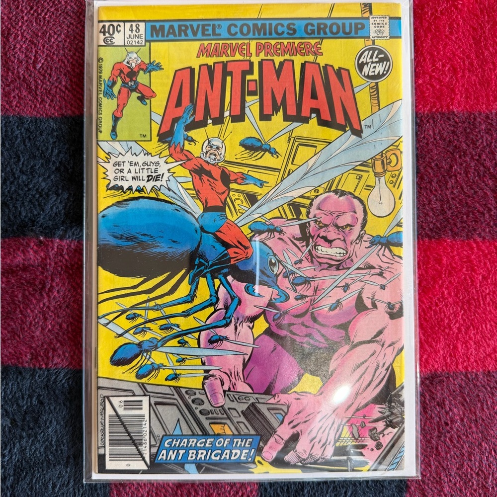 Marvel Ant-Man Comic Cover in Yellow, Red, Blue